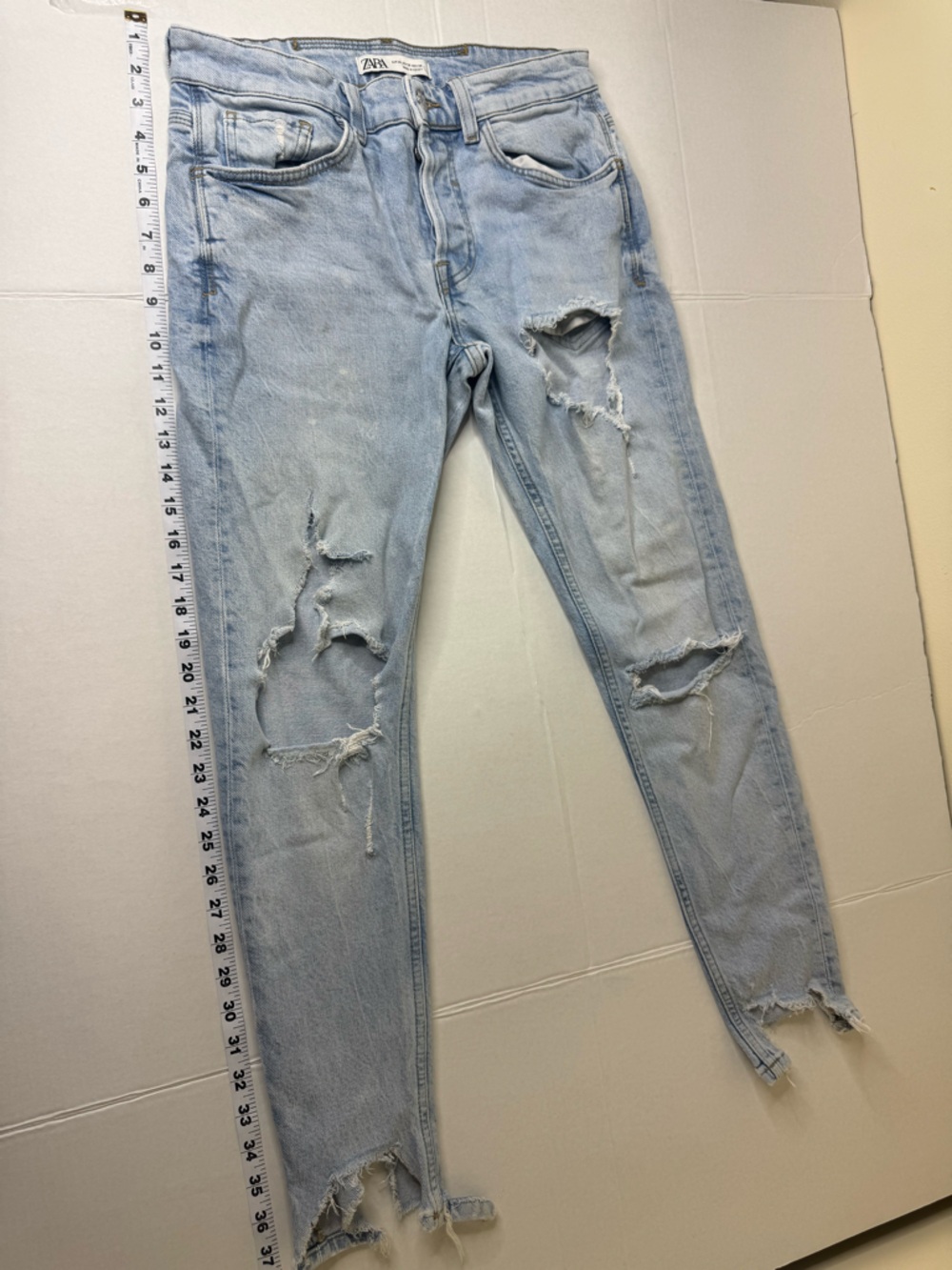 Zara Light Blue Ripped Skinny Jeans